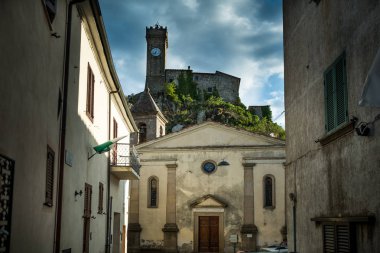 Raccatederighi, Grosseto, Toskana - İtalyan town, Raccastrada, Tuscany, Antik Ortaçağ Köyü, saat kulesi Grosseto eyaletinde kısmını