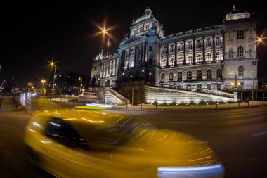 Prague, Çek Cumhuriyeti - Prague Wenceslas Meydanı gece