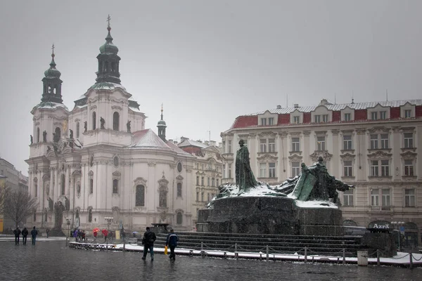 Prag Tjeckien Prague Dancing House Nattetid — Stockfoto