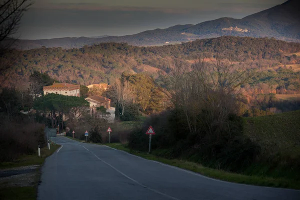 Casale Marittimo Pisa Toskánsko Itálie Krajina Kopce Výhledem Val Cecina — Stock fotografie