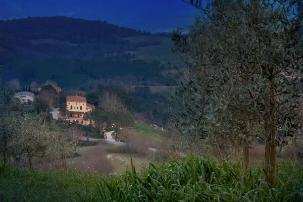 Casale Marittimo Πίζα Τοσκάνη Ιταλία Τοπίο Των Λόφων Θέα Ricrio — Φωτογραφία Αρχείου