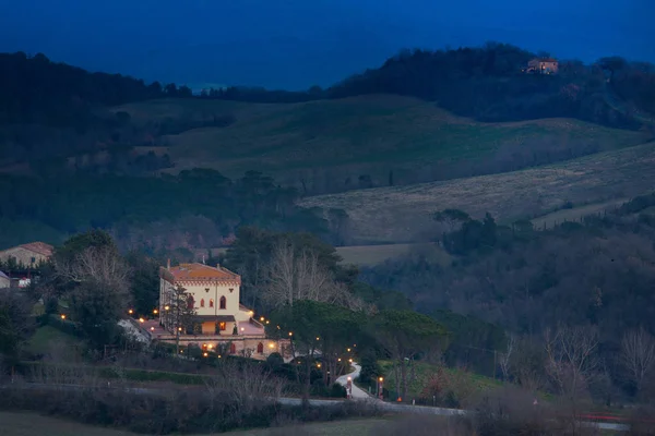 Casale Marittimo Pisa Tuscany Italy Landscape Hills View Ricrio Facing — Stock Photo, Image