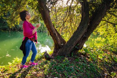Barış su zambakları tam Göletin kıyısında