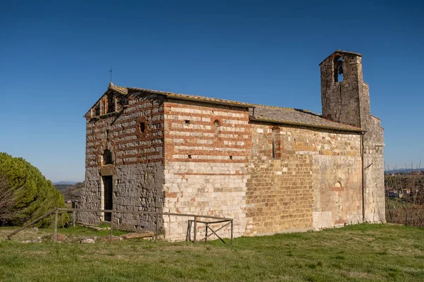 Santi Ippolito Cassiano Romanik Kiliseye Katolik Ibadet Yeri Coneo Colle — Stok fotoğraf