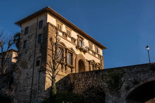 Palazzo Campana Porta Entrada Para Parte Mais Antiga Cidade Colle — Fotografia de Stock