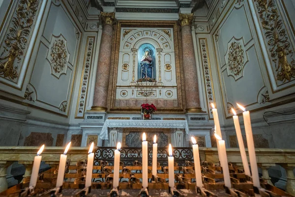 Interior Con Virgen María Catedral Parte Más Antigua Ciudad Colle — Foto de Stock