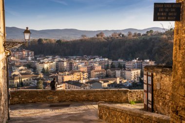 Baluardı teklif tarihi merkezi Colle di Val d'Elsa, Siena eyaletinin şehrin panoramik manzaralı