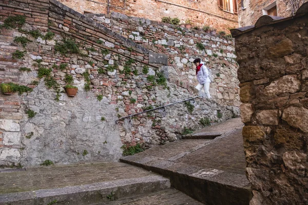 Escalinatas Centro Histórico Colle Valdelsa Provincia Siena — Foto de Stock