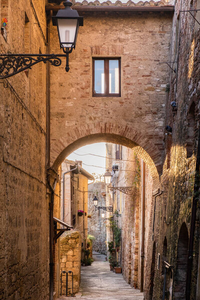 Typical streets in the historic center of Colle di Valdelsa, in the province of Siena