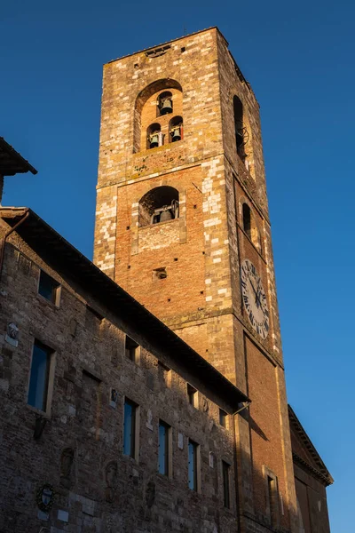Palazzo Pretorio Com Torre Medieval Parte Mais Antiga Cidade Colle — Fotografia de Stock