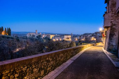 Panoramik, köy Colle di Valdelsa, Siena, Toskana Ortaçağ kuleli