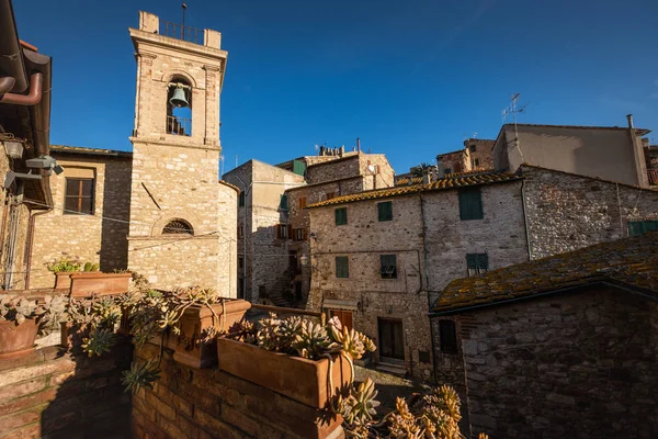 Marienkirche Über Der Tür Mittelalterlichen Dorf Suvereto Provinz Livorno Toskana — Stockfoto