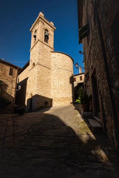 Igreja Maria Santíssima Acima Porta Vila Medieval Suvereto Província Livorno — Fotografia de Stock