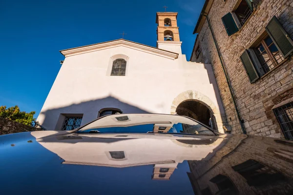 Iglesia Del Santísimo Crucifijo Pueblo Medieval Suvereto Provincia Livorno Toscana — Foto de Stock