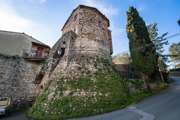 The characteristic house called the Porticciola in the medieval village of Suvereto, province of Livorno, Tuscany, Italy