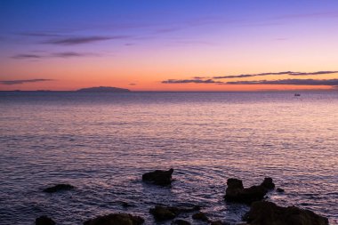Günbatımı, Castiglioncello, Livorno Belediyesi, Tuscany panoramik görünüm