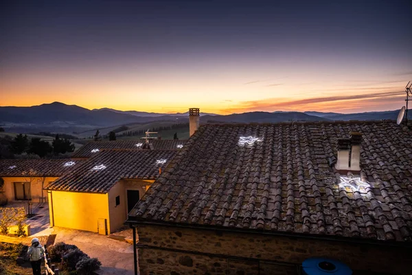 Montegemoli Italien Januar 2019 Das Dorf Montegemoli Der Weihnachtszeit Beherbergt — Stockfoto