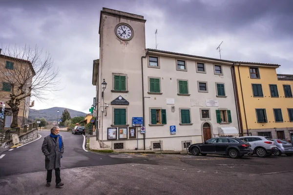 Castellina Marittima Italia Diciembre 2018 Plaza Fulvio Giaconi Con Torre —  Fotos de Stock