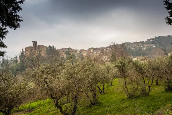 Panoramatický Pohled Farní Kostel Svatého Josefa Obci Chianni Provincie Pisa — Stock fotografie