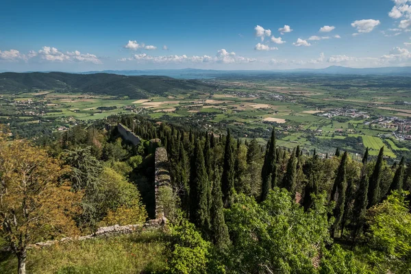 Cortona Talya Mayıs 2018 Girifalco Kale Cortona Yüksek Noktası Bulunur — Stok fotoğraf