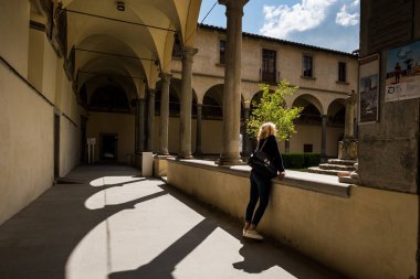 Cortona, İtalya - 13 Mayıs 2018: manastır ve Saint Augustine Kongre Merkezi