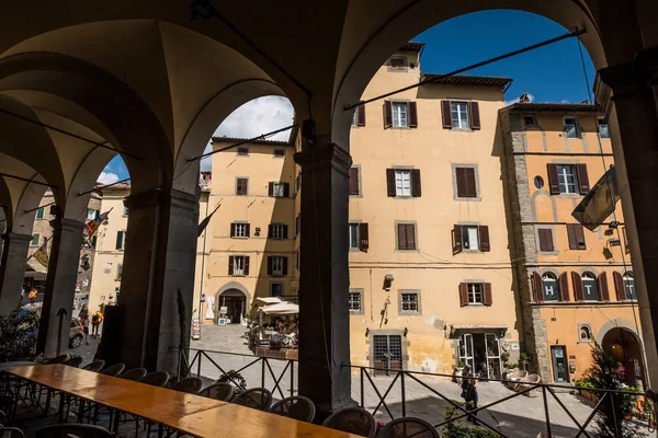 Cortona Itália Maio 2018 Praça Signorelli Centro Cidade Cortona Uma — Fotografia de Stock