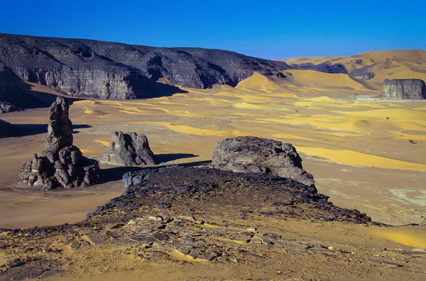 África Argelia Sahara Tassili Ajjer National Park Tadrart Torres Rocosas — Foto de Stock