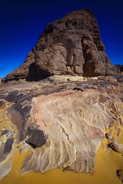 Afrika Algerije Sahara Tassili Ajjer Nationaalpark Tadrart Rock Torens Zandduinen — Stockfoto
