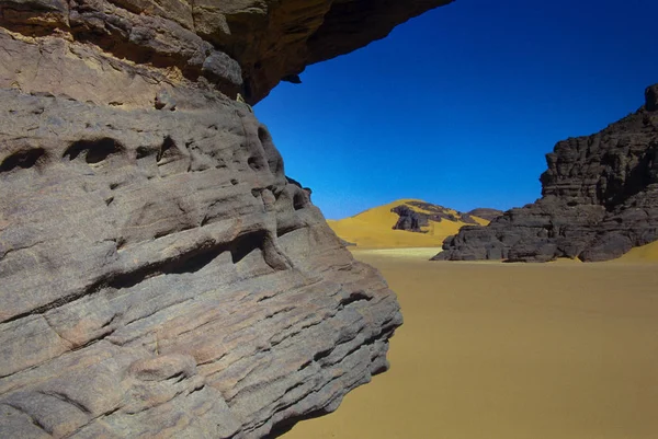 Afrika Algéria Sahara Tassili Ajjer Nemzeti Park Akkakusz Rock Tornyok — Stock Fotó