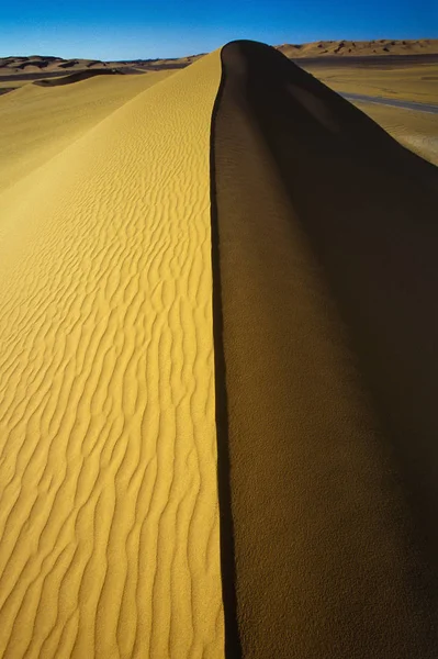 Піщані Дюни Довгостроковій Поруч Прямо Сахарі Пустеля Алжир Північна Африка — стокове фото