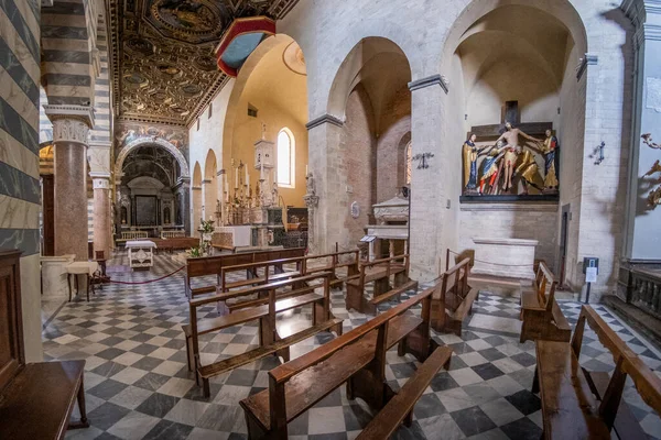 Interior Catedral Santa Maria Assunta Volterra Con Sus Paredes Dobles — Foto de Stock