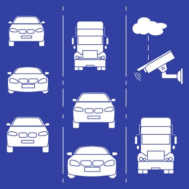 Güvenlik kamerası ve trafik. Suçlar ve sürüş güvenliği sağlanması.