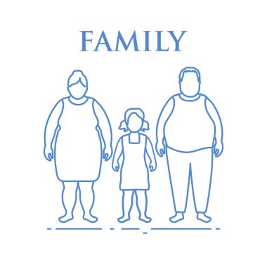 Aile. Anne, baba ve kızı. Bir çocukla Çift.