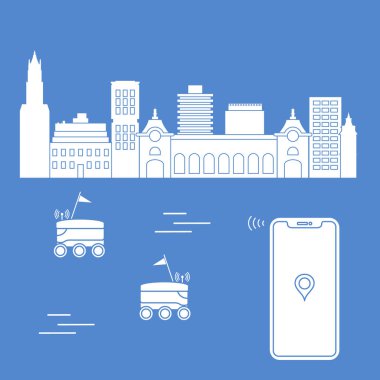 Şehrin bir robot ile teslim. Hızlı ve uygun nakliye. Ücretsiz teslimat.