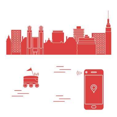 Şehrin bir robot ile teslim. Hızlı ve uygun nakliye. Ücretsiz teslimat.