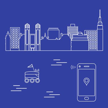 Şehrin bir robot ile teslim. Hızlı ve uygun nakliye. Ücretsiz teslimat.