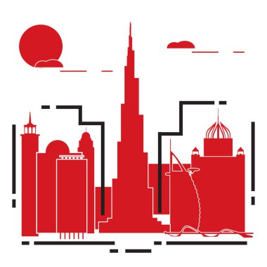 Bina ve gökdelenler. Şehir Manzaralı. Mimarisi. Seyahat ve eğlence.