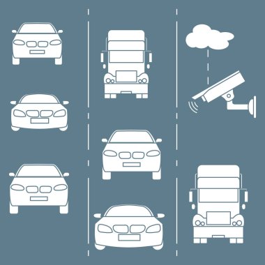 Güvenlik kamerası ve trafik. Suçlar ve sürüş güvenliği sağlanması.