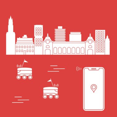 Şehrin bir robot ile teslim. Hızlı ve uygun nakliye. Ücretsiz teslimat.