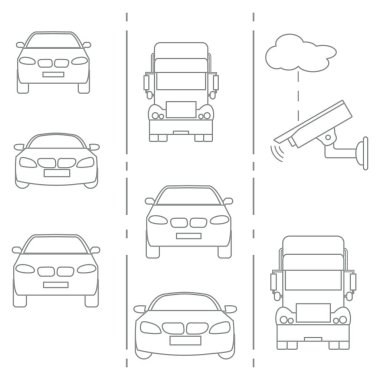 Güvenlik kamerası ve trafik. Suçlar ve sürüş güvenliği sağlanması.
