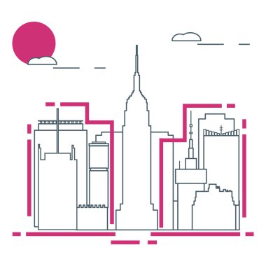 Bina ve gökdelenler. Şehir Manzaralı. Mimarisi. Seyahat ve eğlence.