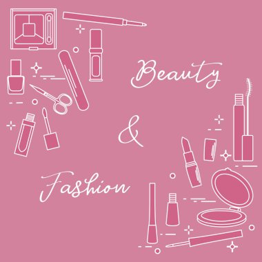 Dekoratif kozmetik. Tırnak bakımı için aksesuarlar. Glamour moda moda stil.