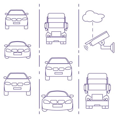 Güvenlik kamerası ve trafik. Suçlar ve sürüş güvenliği sağlanması.