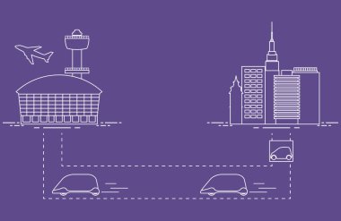 Yüksek hızlı ulaşım Havaalanı şehirden gelen yolcu. Bilimsel ve teknik ilerleme. Yeni teknoloji.