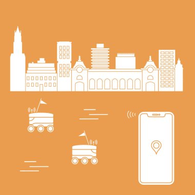 Şehrin bir robot ile teslim. Hızlı ve uygun nakliye. Ücretsiz teslimat.