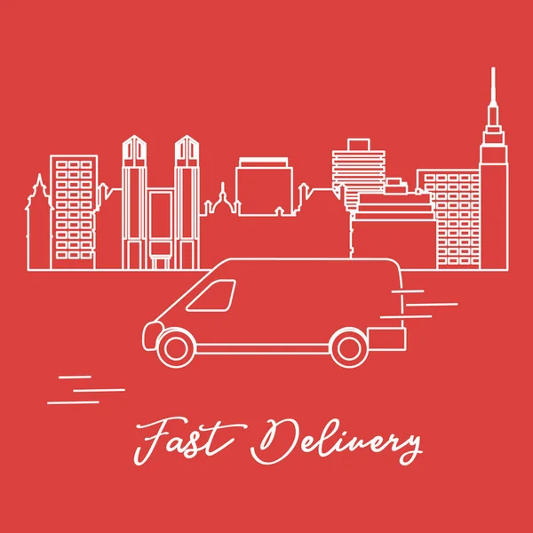 Delivery by car in the city. Fast and convenient shipping. Free delivery.