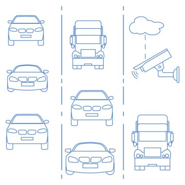 Güvenlik kamerası ve trafik. Suçlar ve sürüş güvenliği sağlanması.