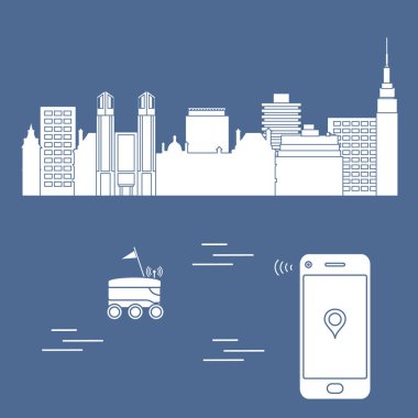 Şehrin bir robot ile teslim. Hızlı ve uygun nakliye. Ücretsiz teslimat.