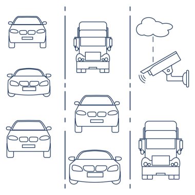 Güvenlik kamerası ve trafik. Suçlar ve sürüş güvenliği sağlanması.