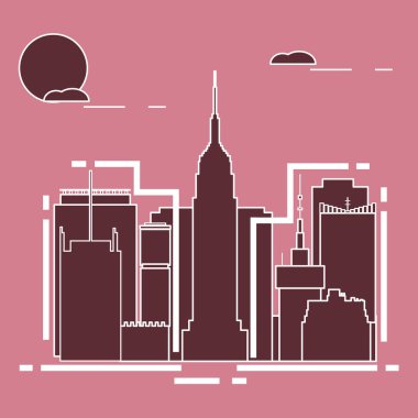 Bina ve gökdelenler. Şehir Manzaralı. Mimarisi. Seyahat ve eğlence.